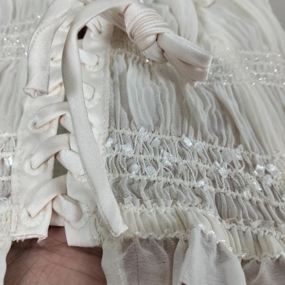 HOUSE OF CB 'Lula' Ivory Sequin Pleat Corset/Size M-US 6-8/CA2851 - Picture 5 of 5